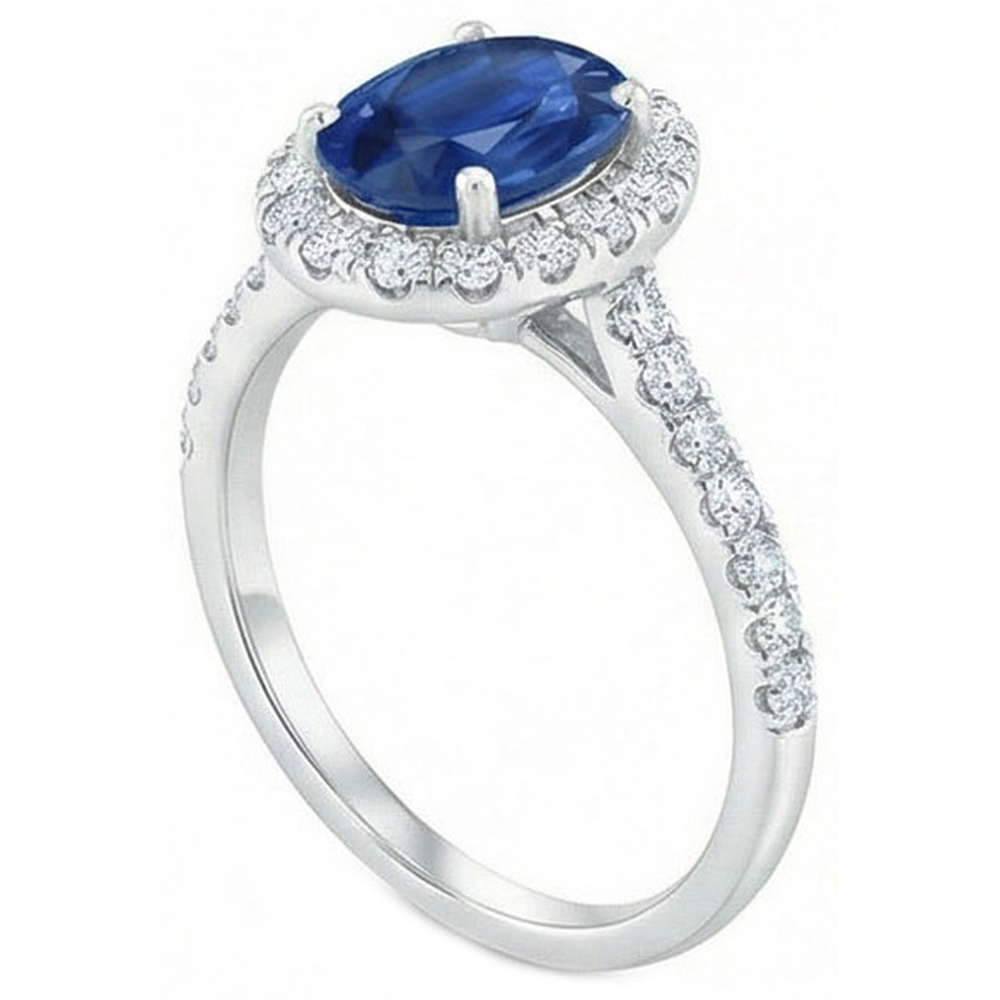 echter oval diamant 2Karat ring Detailansicht