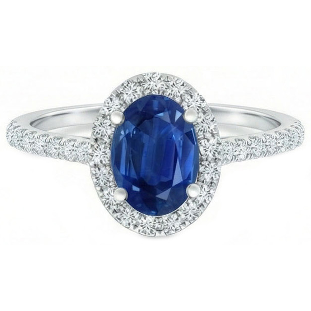 echter oval diamant 2Karat ring Seitenansicht