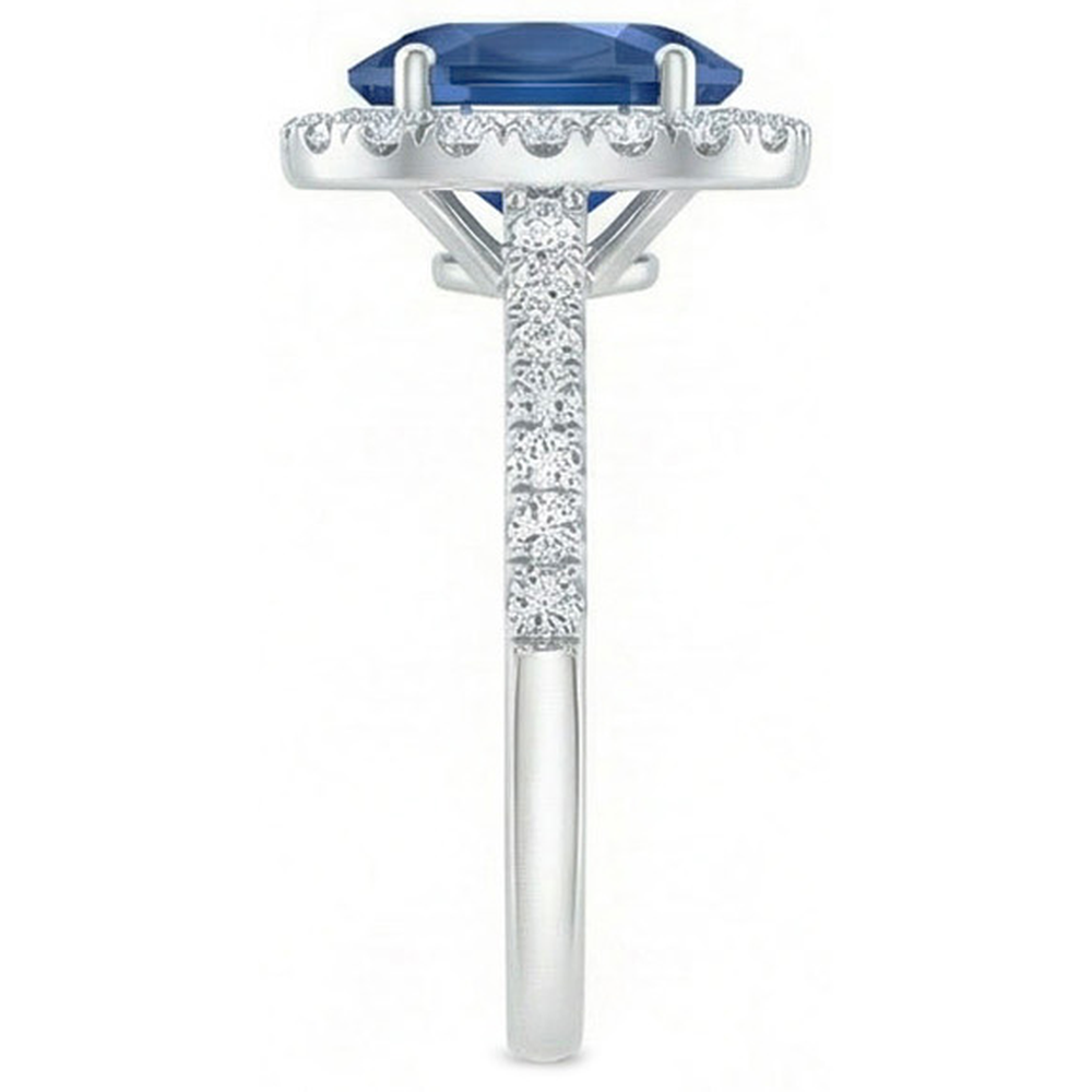 echter oval diamant 2Karat ring Profilansicht