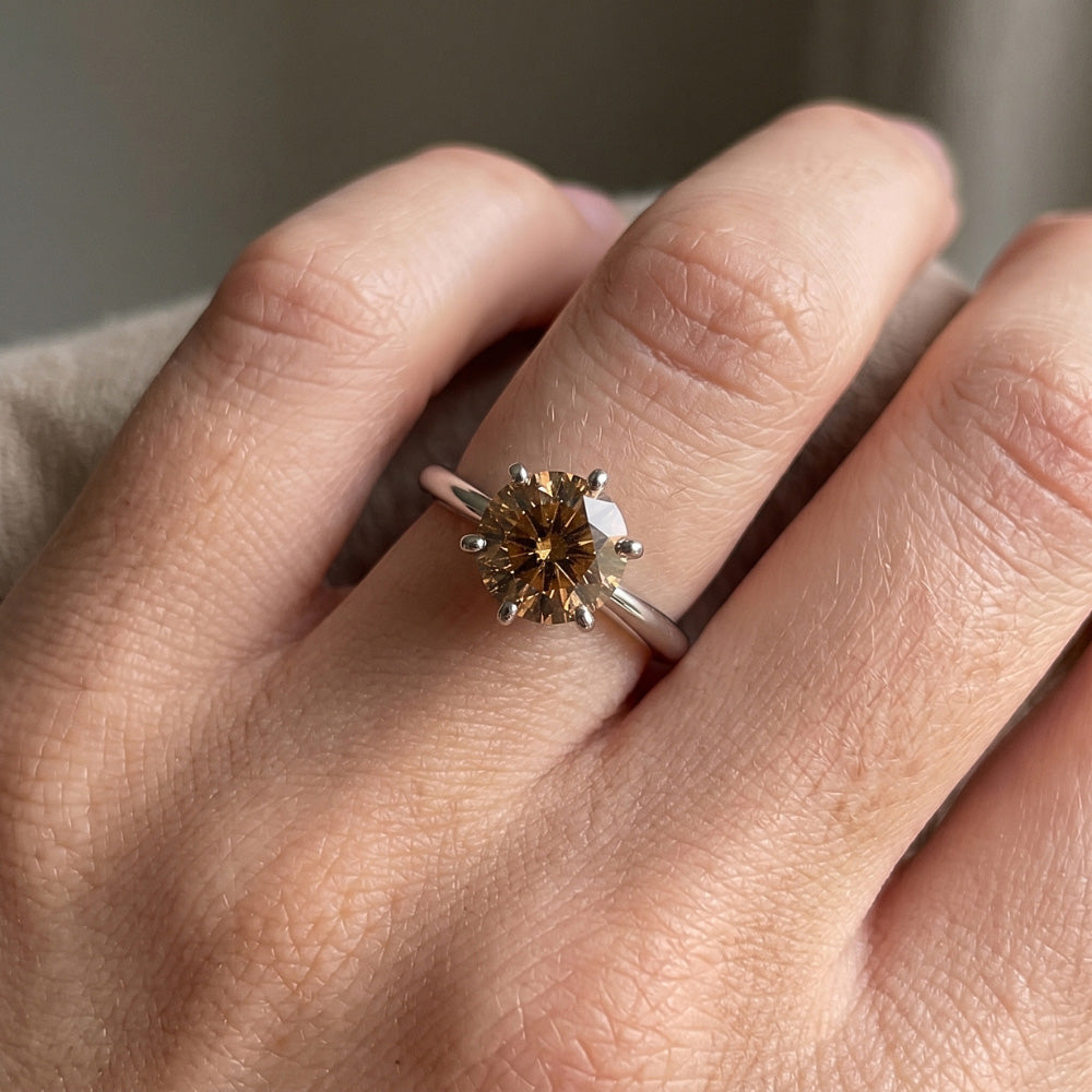 2,25 ct. Solitär Champagner Diamant Schmuck Edelstein Ring