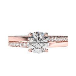 2,25 Karat Funkelnder Brillantschliff Echt Diamant Ehering Roségold 14K