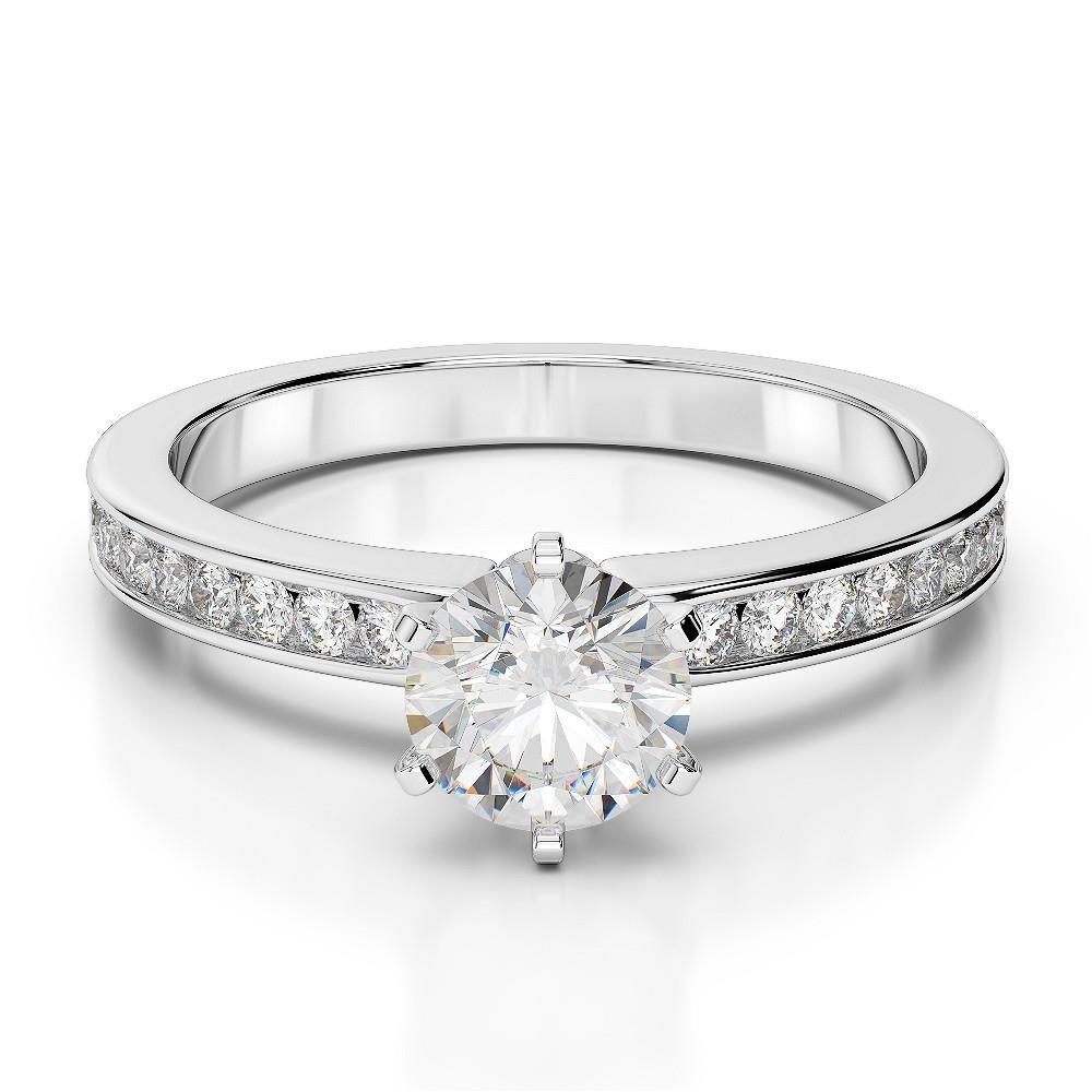 2,25 Karat Funkelnder Runder Natürliche Diamant-Verlobungsring Weißgold 14K