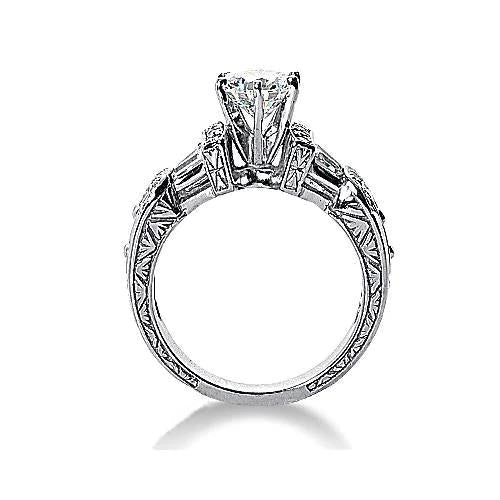 2,26 Ct Echt Diamanten Verlobungsring Vintage-Stil Schmuck