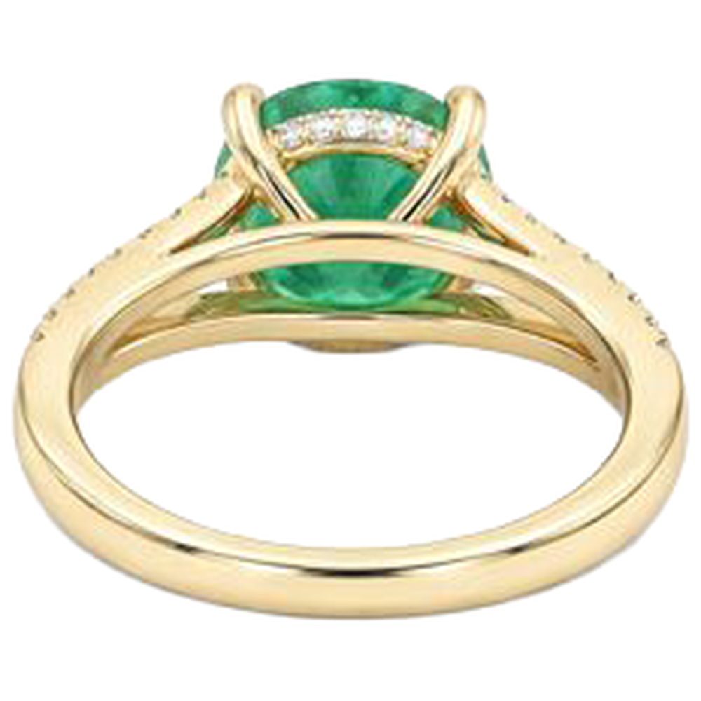 echter round smaragd 2.30Karat ring mit Diamantbesatz