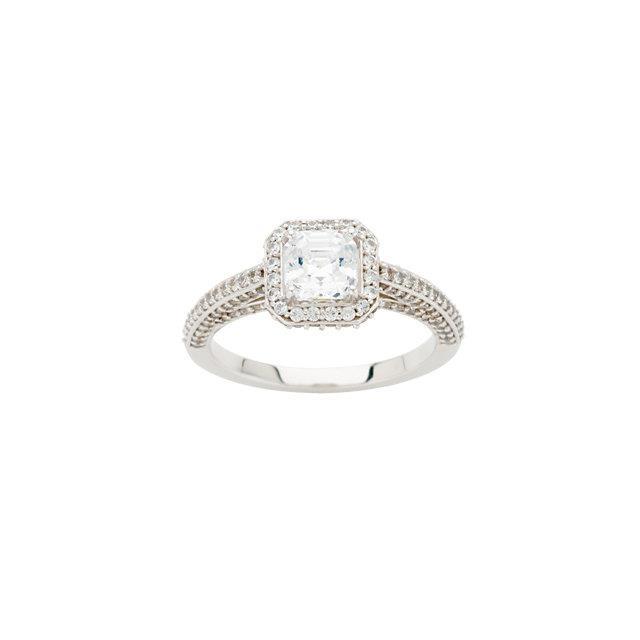 2,31 Karat Asscher Echt Diamant Solitaire Verlobungsring Schmuck Neu