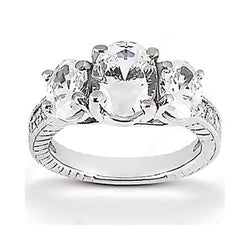 2,31 Karat Drei-Stein-Hochzeits Natürliche Diamant-Ring Im Vintage-Stil Neu