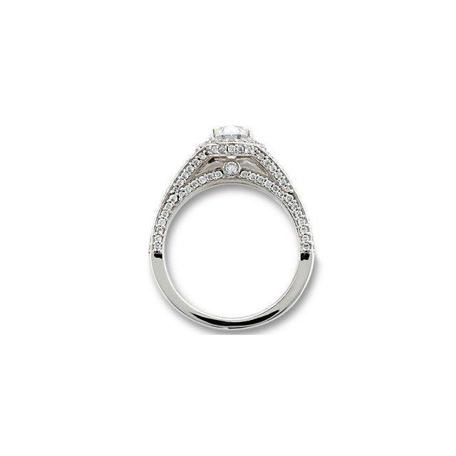 2,35 Karat Echt Diamant Oval Halo Jubiläumsring Split Shank Weißgold 14K