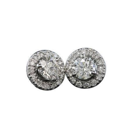 2,3 Ct. Echt Diamant Ohrstecker Runde Diamant Ohrstecker Halo