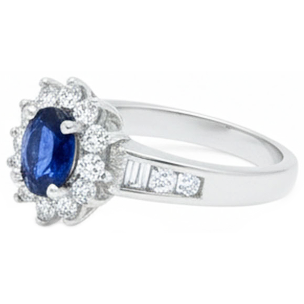 echter oval diamant 2.40Karat ring Draufsicht