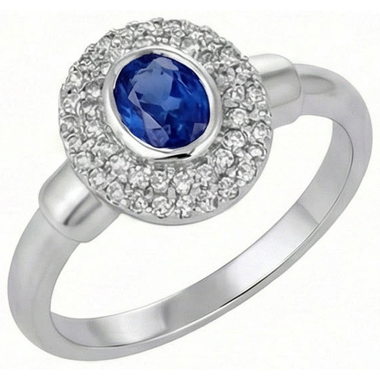 echter oval saphir 2.40Karat ring Vorderansicht