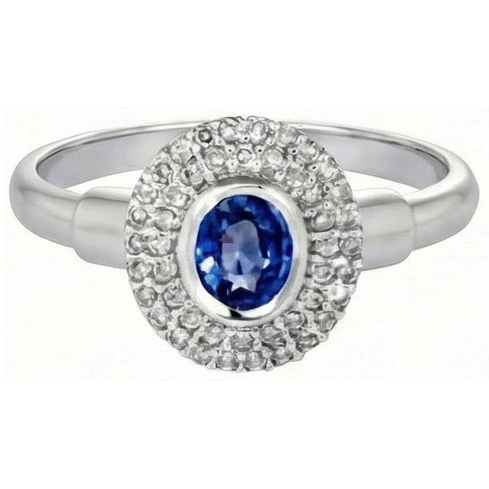 echter oval saphir 2.40Karat ring Seitenansicht