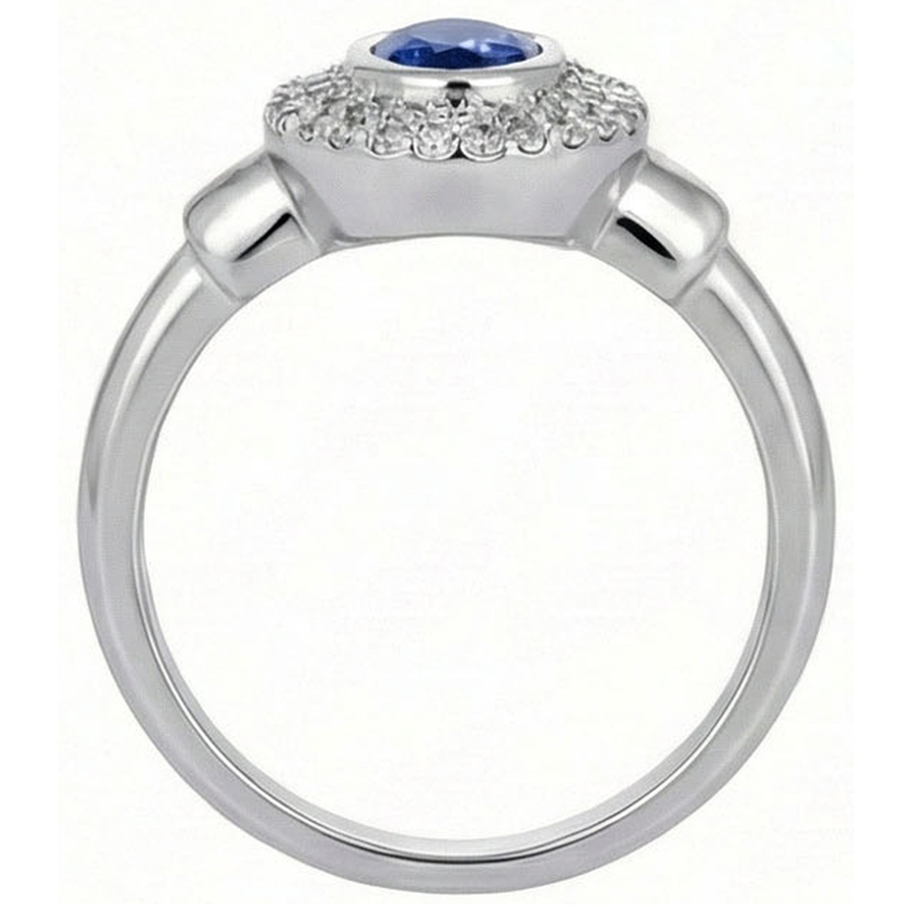 echter oval saphir 2.40Karat ring Profilansicht