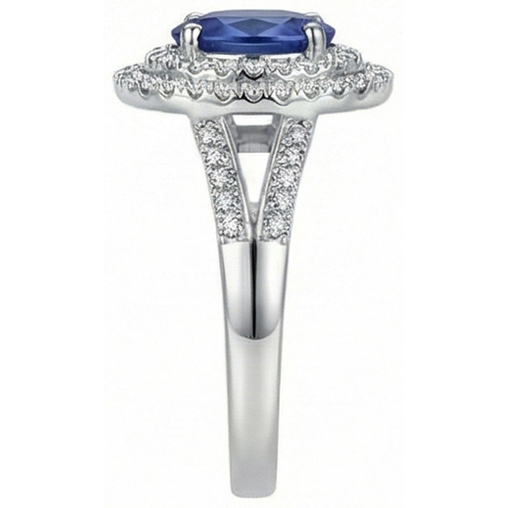echter oval saphir 2Karat ring Draufsicht