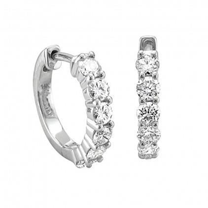 2,4 Ct Krappen-Set Runder Echt Diamant-Creolen-Ohrring