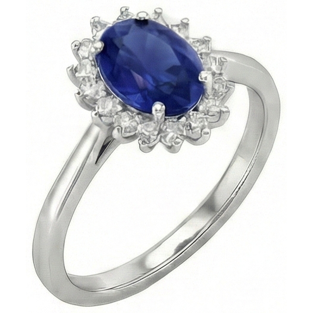 echter oval saphir 2.5Karat ring Vorderansicht