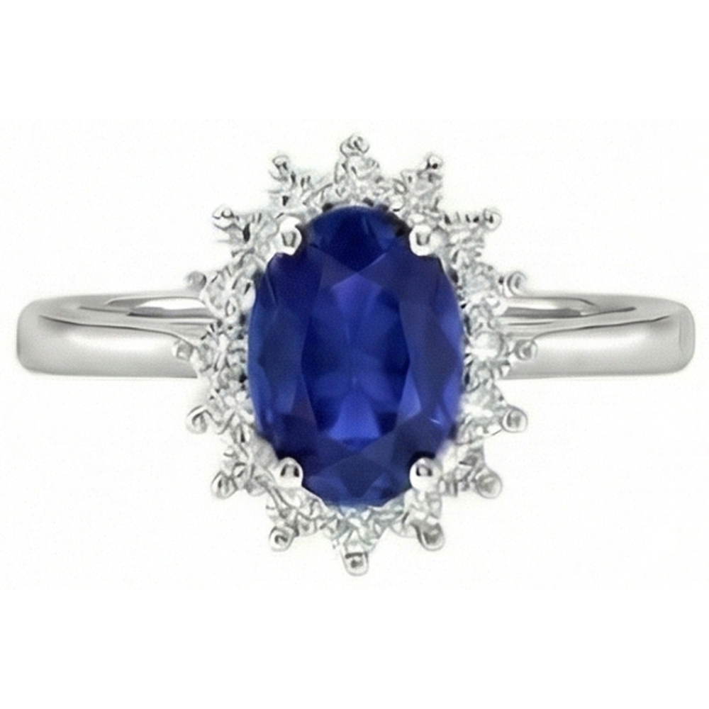 echter oval saphir 2.5Karat ring Seitenansicht