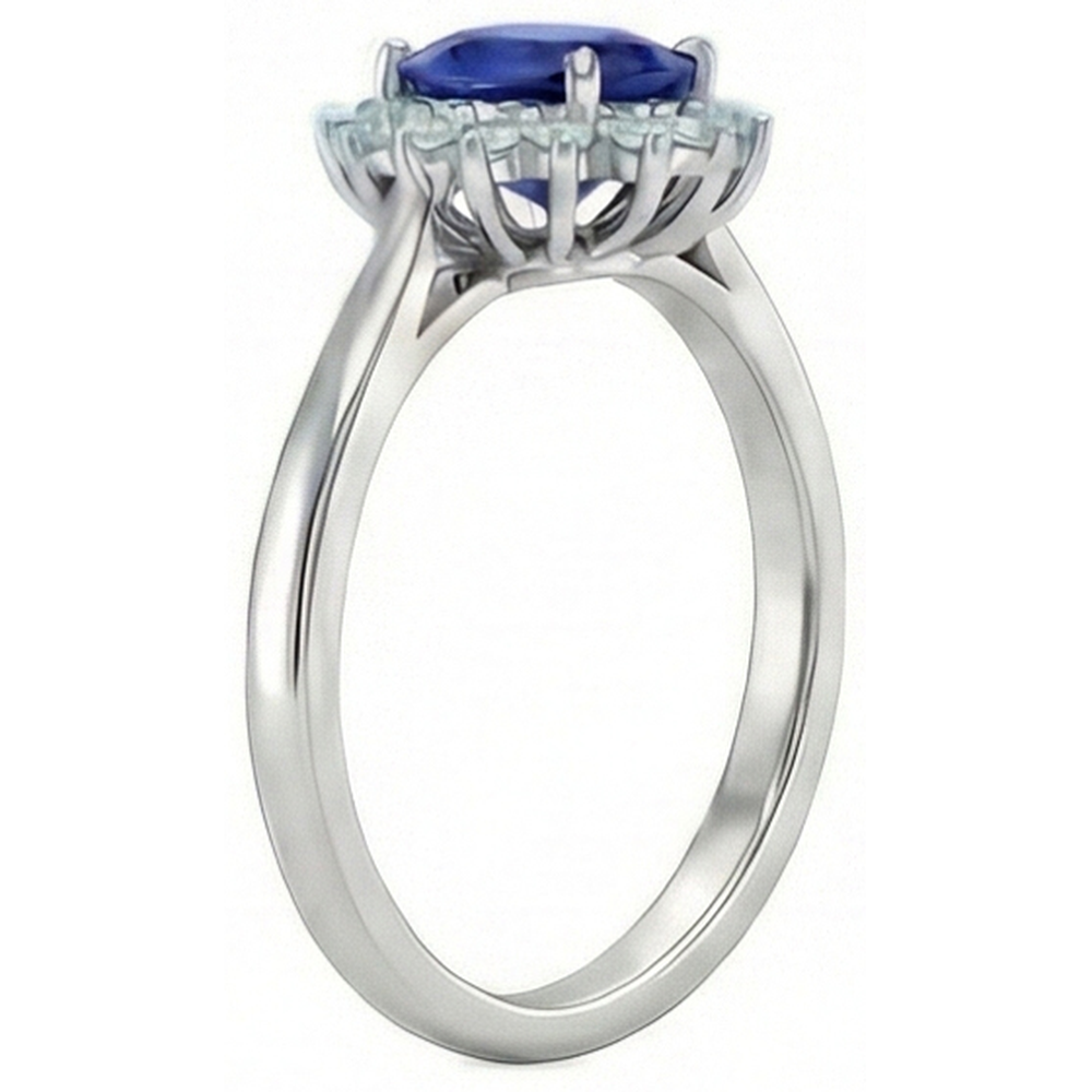 echter oval saphir 2.5Karat ring Draufsicht
