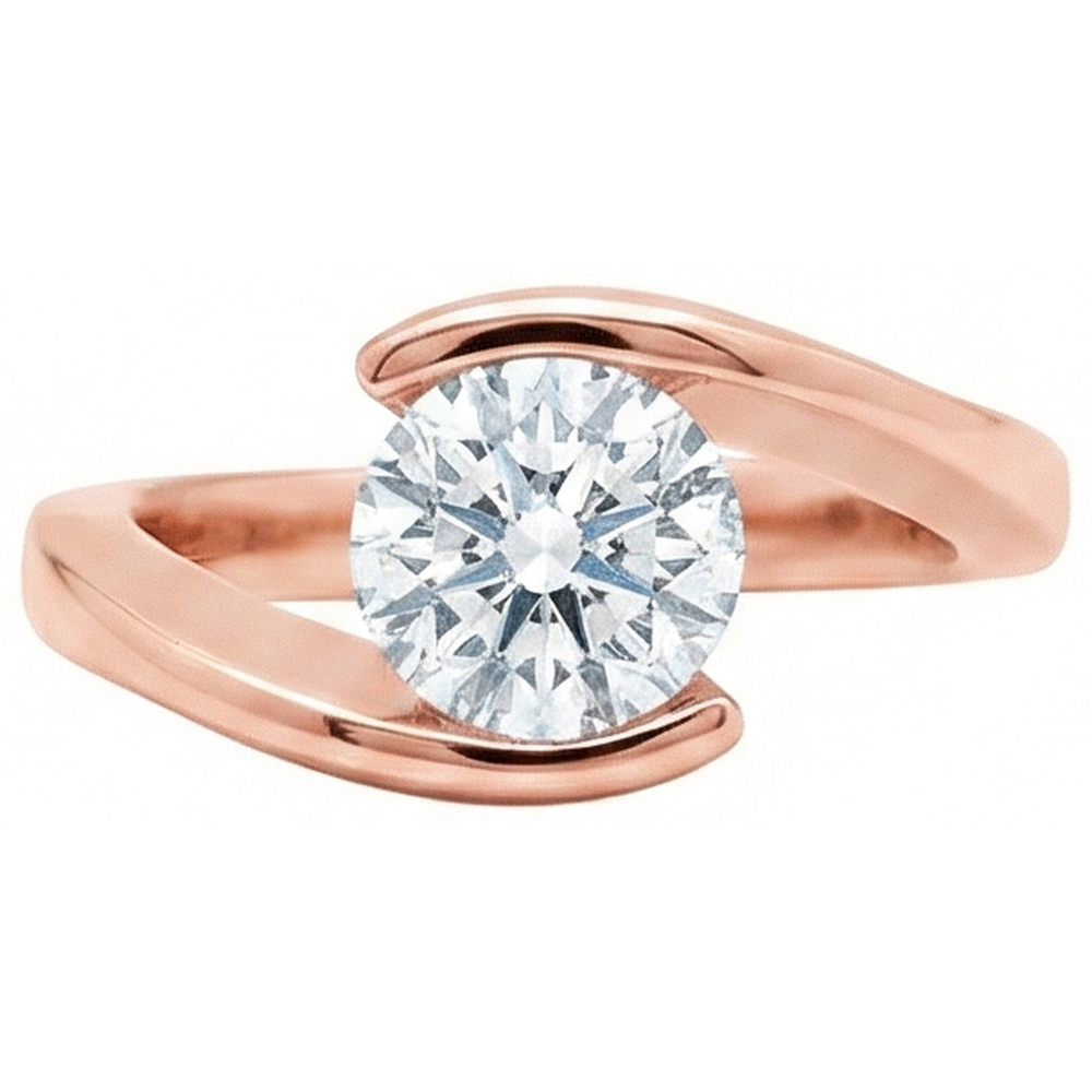 echter round diamant 2.50Karat ring Draufsicht