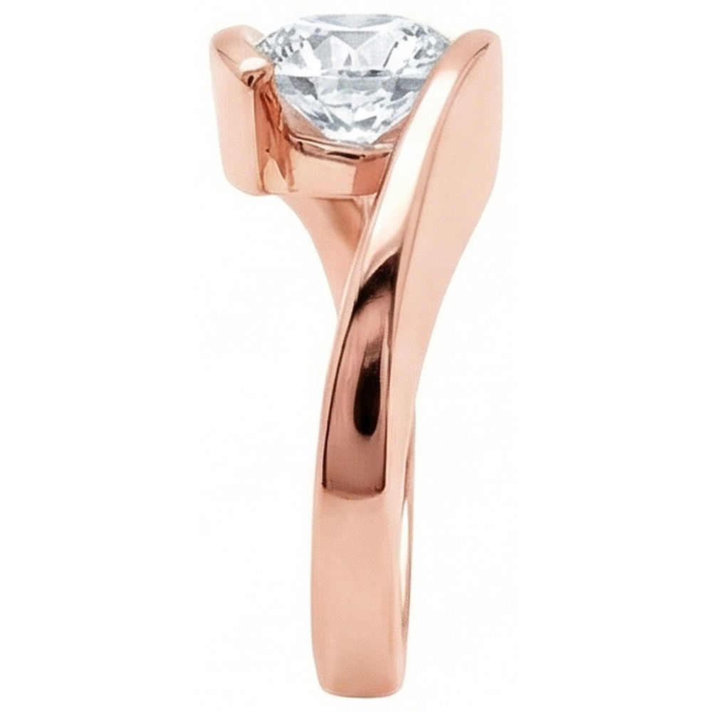 echter round diamant 2.50Karat ring Profilansicht