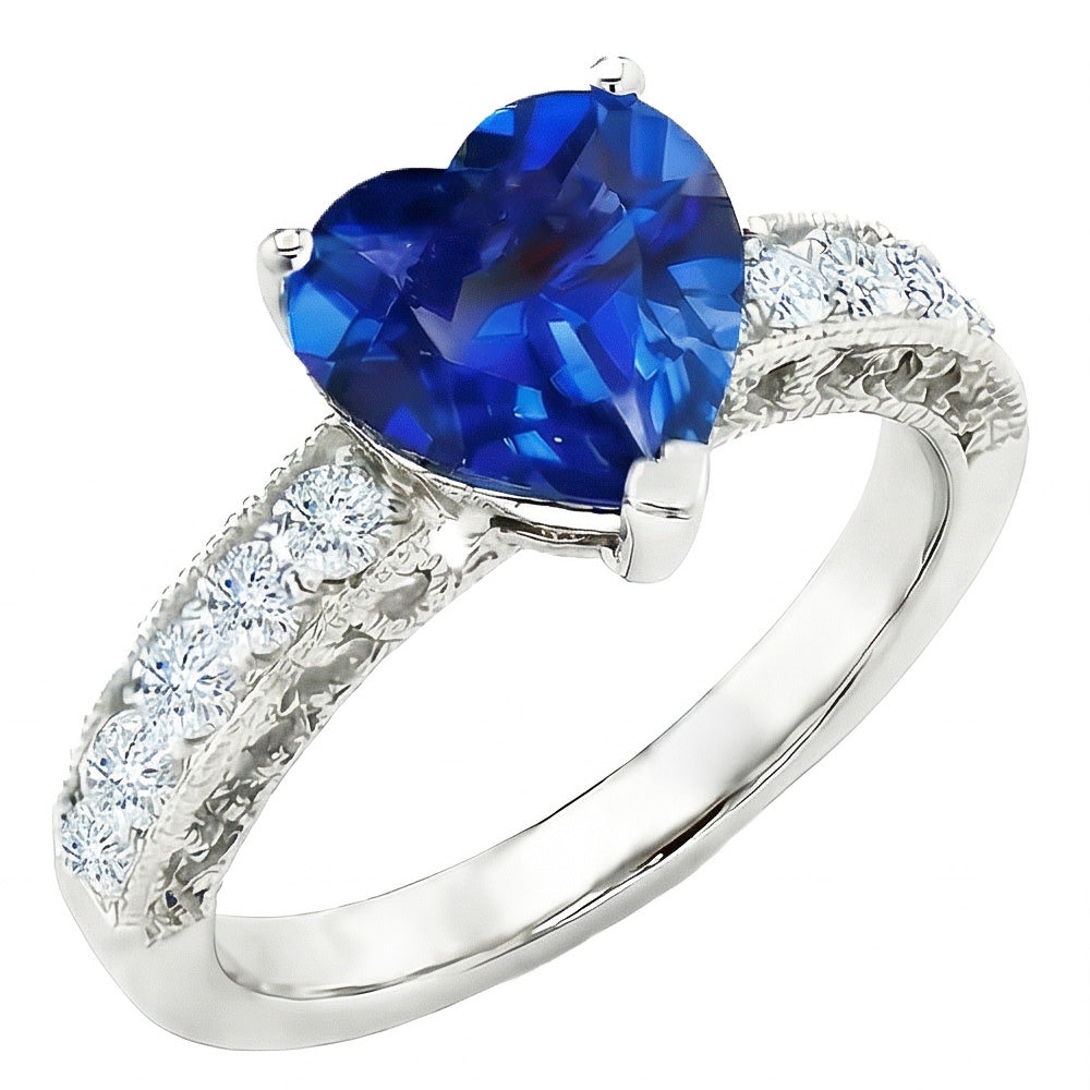 echter round saphir 2.50Karat ring Vorderansicht
