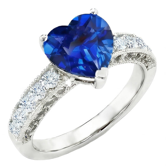 echter round saphir 2.50Karat ring Vorderansicht