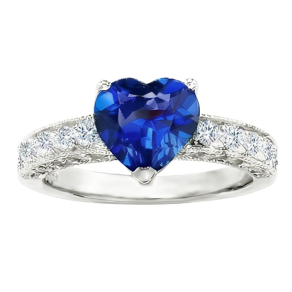 echter round saphir 2.50Karat ring Seitenansicht