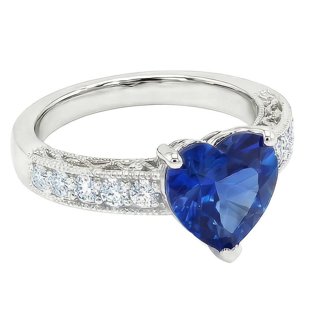 echter round saphir 2.50Karat ring Detailansicht