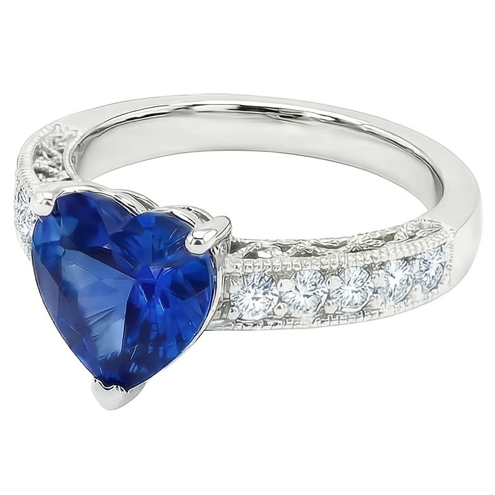 echter round saphir 2.50Karat ring Draufsicht