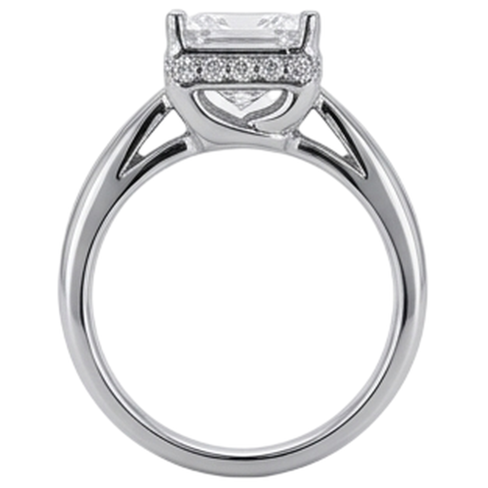 2,50 Karat Hidden Halo Echt Diamant-Verlobungsring Im Prinzessschliff Neu