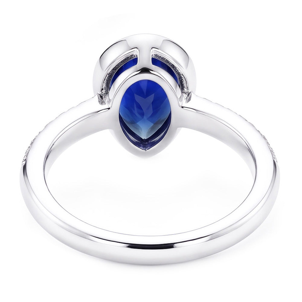 2,50 Karat Kornblumenblauer Saphir Schmuckstein-Ring in 14 Karat