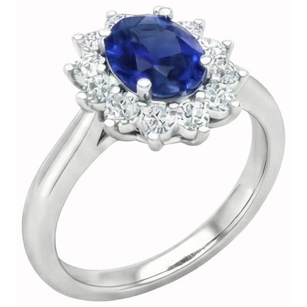 echter oval diamant 2.50Karat ring Seitenansicht