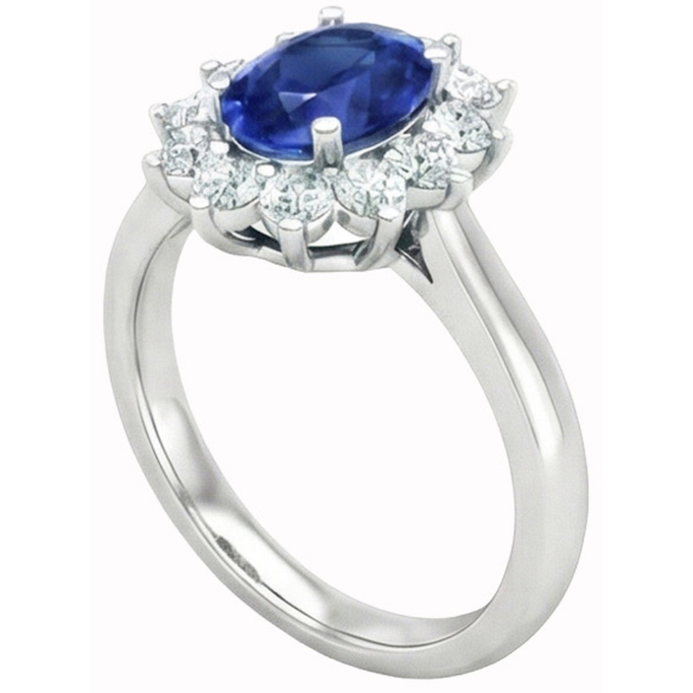 echter oval diamant 2.50Karat ring Detailansicht