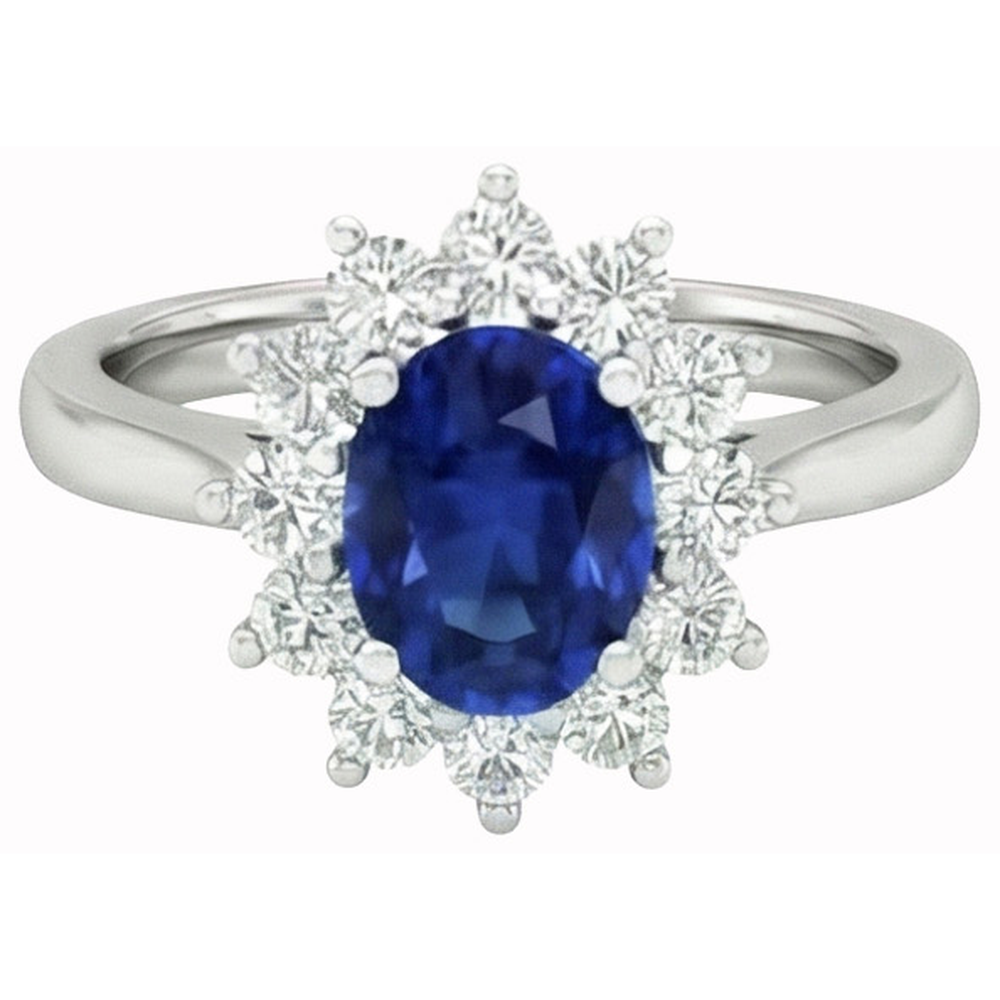 echter oval diamant 2.50Karat ring Vorderansicht