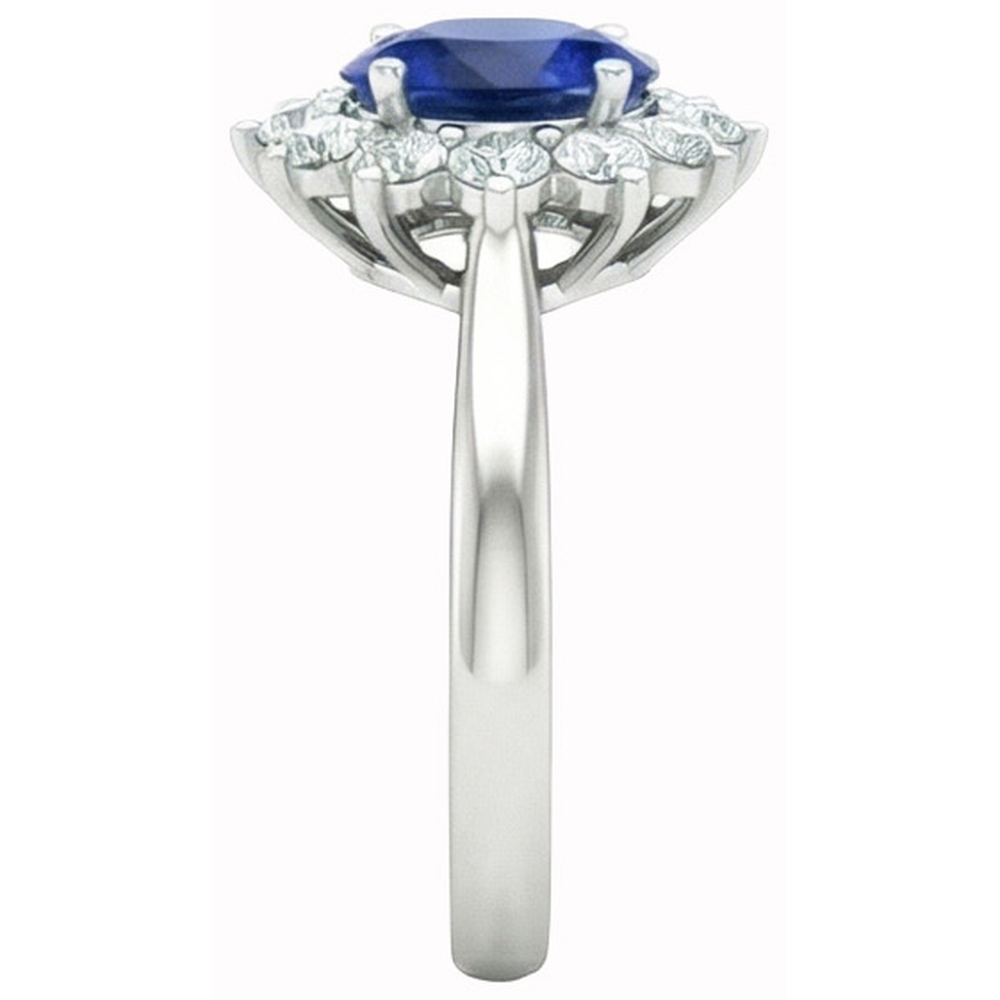 echter oval diamant 2.50Karat ring Draufsicht