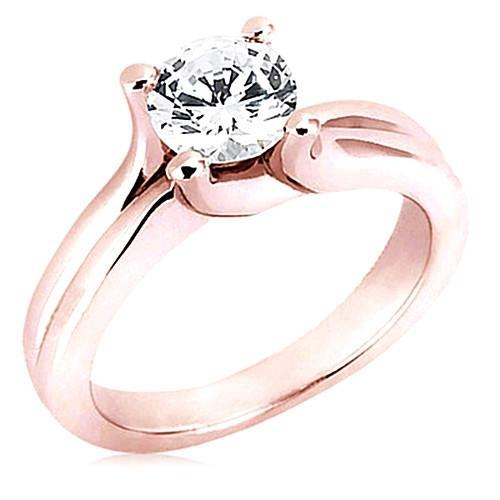 2,50 Ct. Runder Echt Diamant-Solitärring Aus Roségold Neu