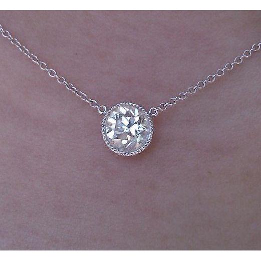 echter round diamant 2.50Karat anhänger Vorderansicht