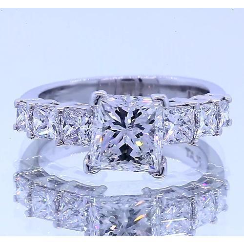 2,50 Karat Princess Cut Natürliche Diamant-Verlobungsring Schmuck Neu