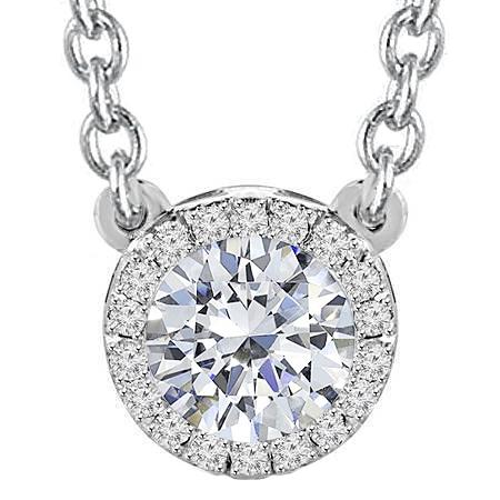 2,50 Karat Runder Halo Natürliche Diamant Anhänger Hundeohr Weißgold Schmuck Neu