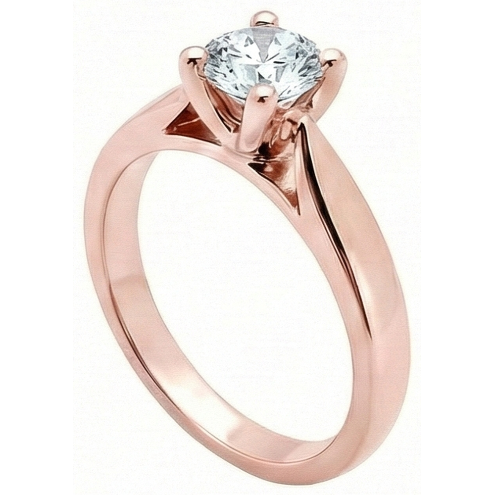2,51 Ct. Solitär-Verlobungsring Aus Roségold Mit Echt Diamanten