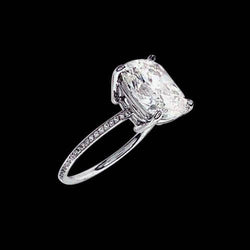 2,51 Ct. Funkelndes Kissen Echt Diamantring Solitär Mit Akzenten