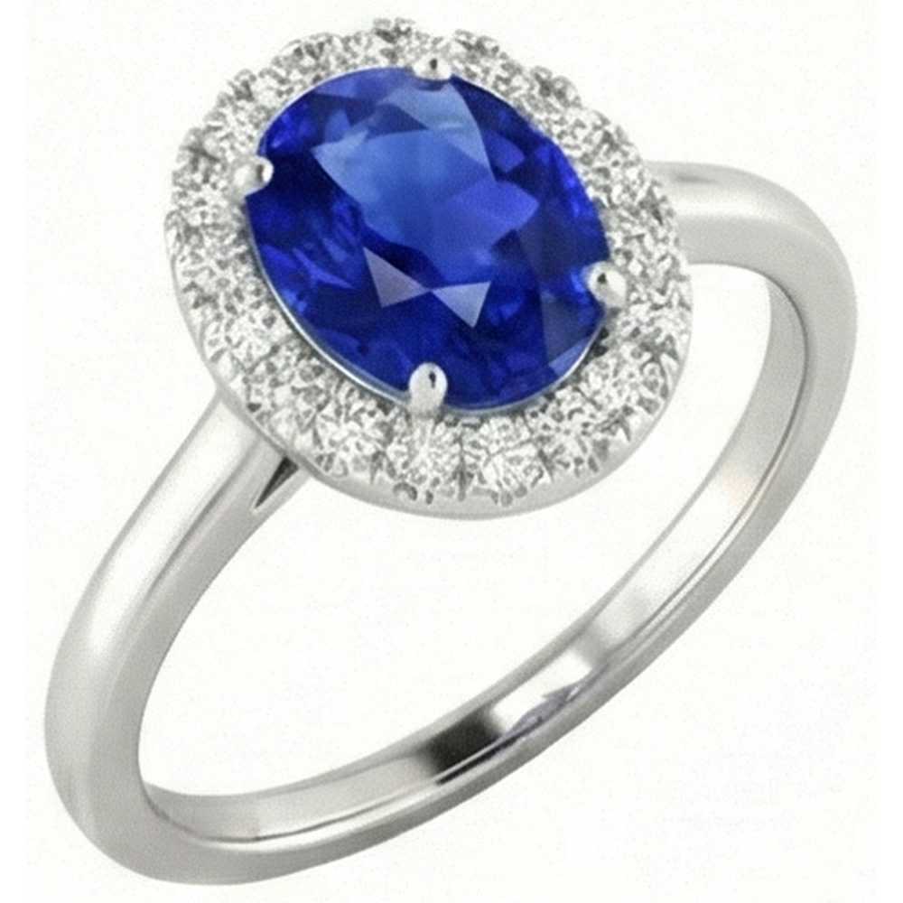 echter oval diamant 2.60Karat ring Vorderansicht