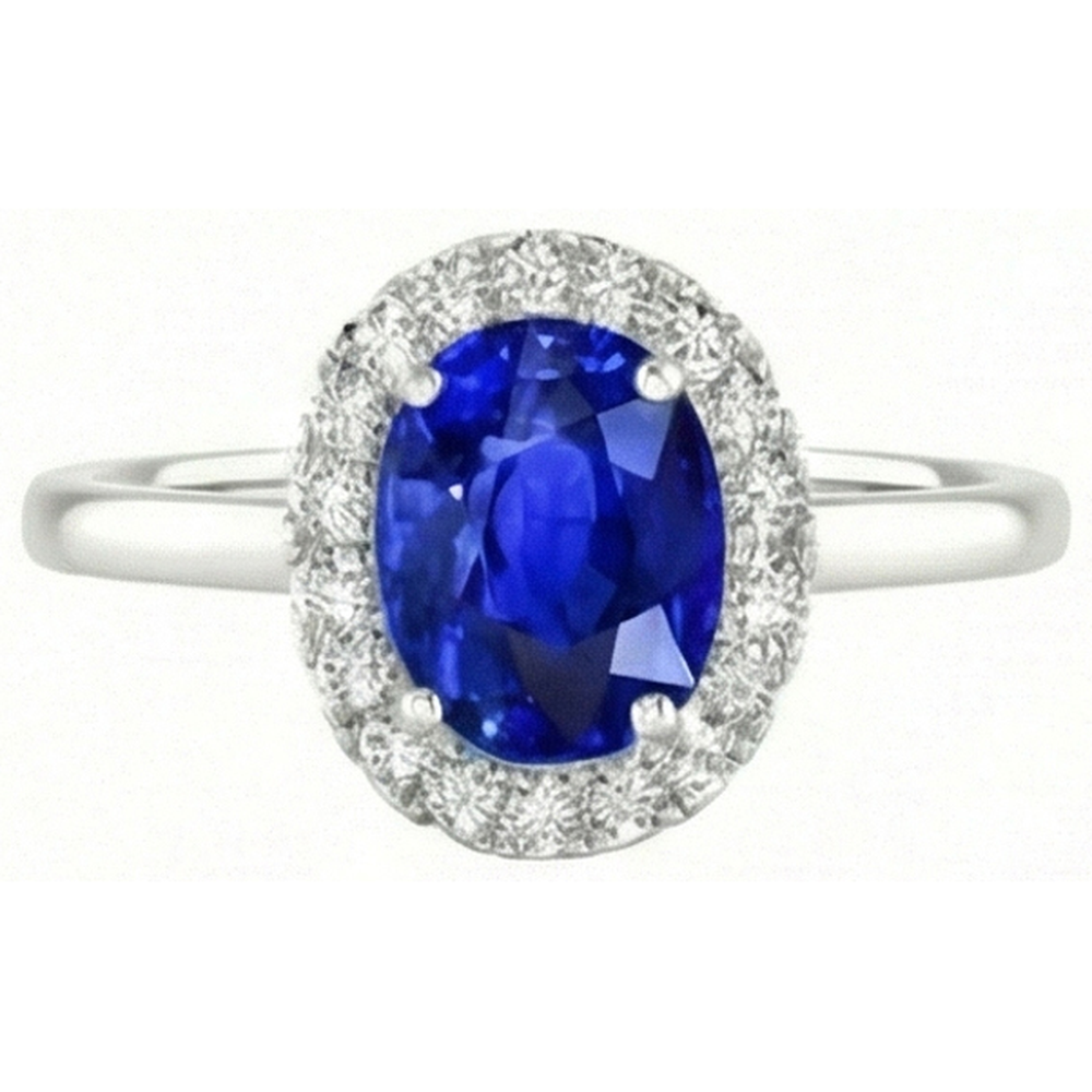 echter oval diamant 2.60Karat ring Seitenansicht