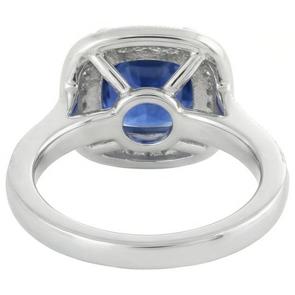 echter round saphir 1.75Karat ring auf Weiß