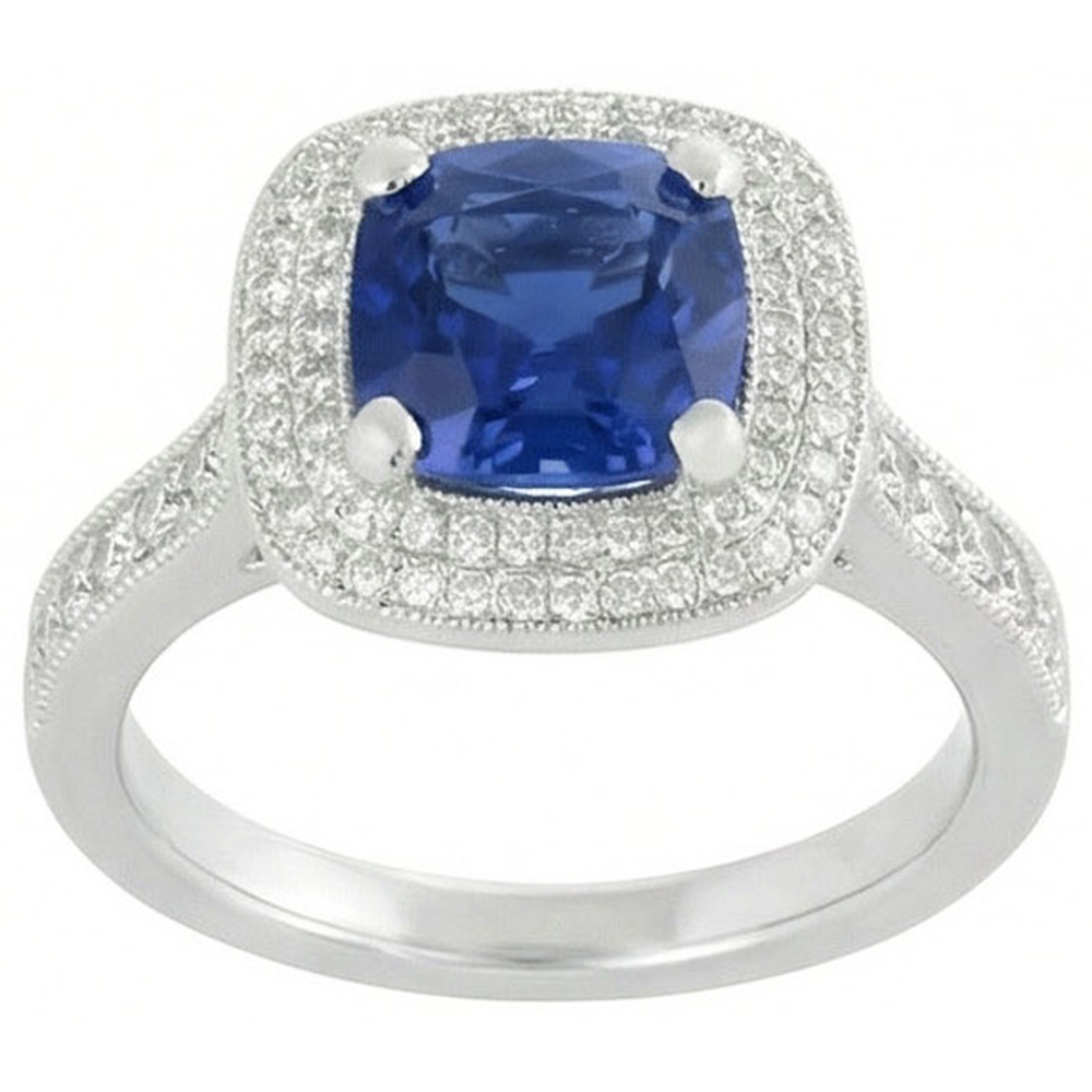 echter round saphir 1.75Karat ring Seitenansicht