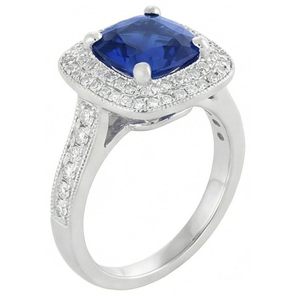 echter round saphir 1.75Karat ring Draufsicht