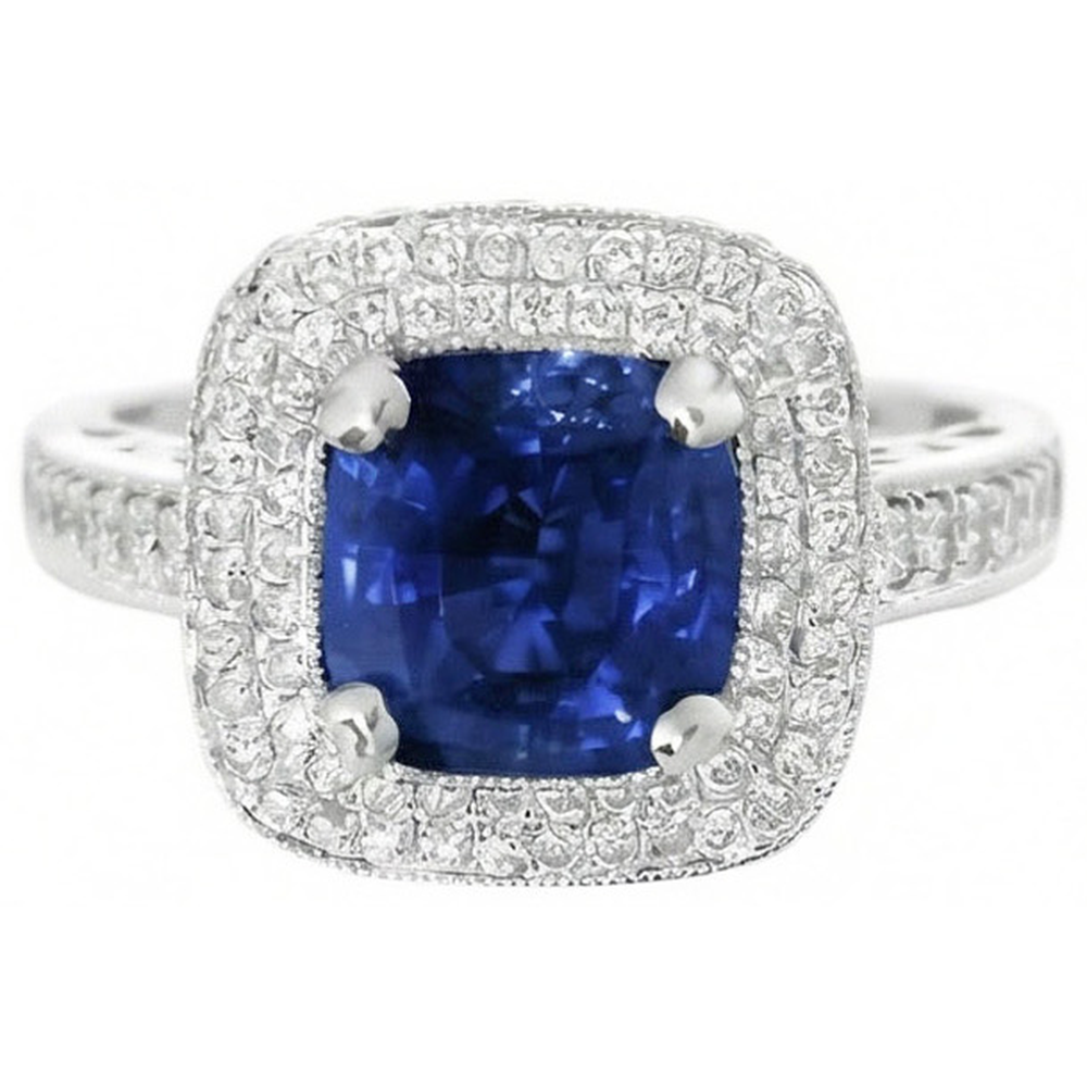 echter round saphir 1.75Karat ring Detailansicht