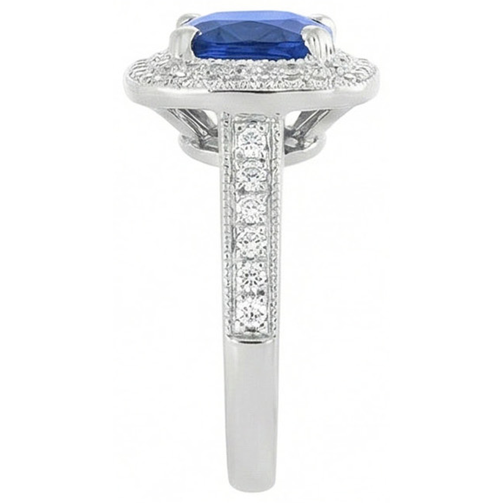 echter round saphir 1.75Karat ring Profilansicht