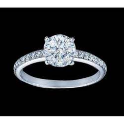2,61 Ct. Runder Damen Natürliche Diamant-Verlobungsring Weißgold