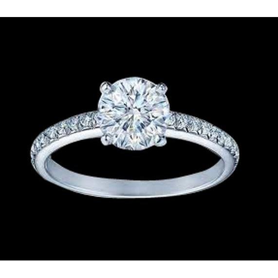 2,61 Ct. Runder Damen Natürliche Diamant-Verlobungsring Weißgold