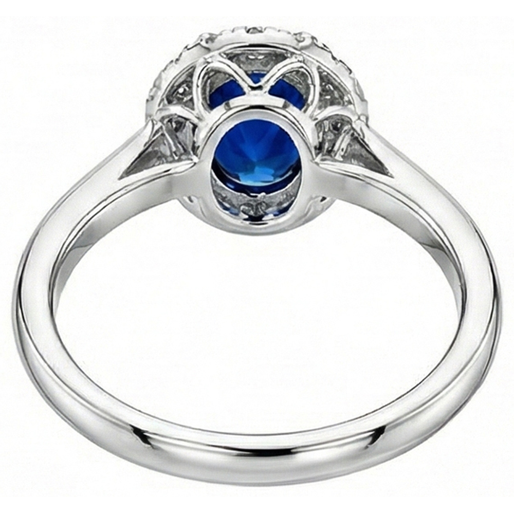 echter oval saphir 2.65Karat ring auf Weiß
